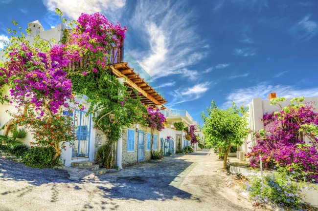 Bodrum Da Bir Sokak Resimli Duvar Kagidi Modeli