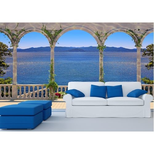 Teras 3 Boyutlu Deniz Manzaralı Duvar Kağıdı Teras 3 Boyutlu Deniz Manzaralı Duvar Kağıdı