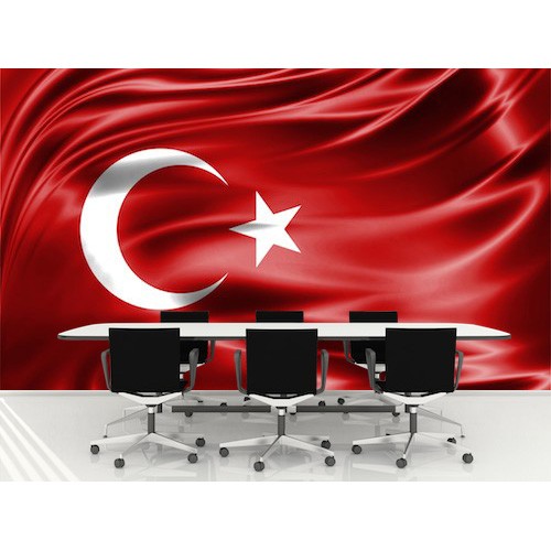 Ay Yildizli Bayrak 3 Boyutlu Duvar Kagidi