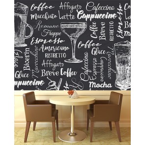 Kahve İsimleri Kafe ve Restoran Duvar Kağıdı Modeli