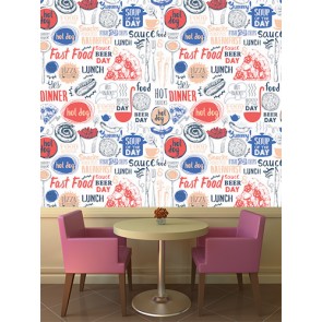 Burger Patates Kafe ve Restoran Duvar Kağıdı Modeli