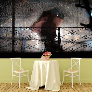 Buğulu Cam Kafe ve Restoran Duvar Kağıdı Modeli