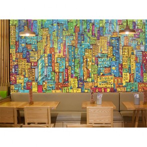 Gökdelen Şehir Çizimi - 3D Duvar Kağıdı Uygulama