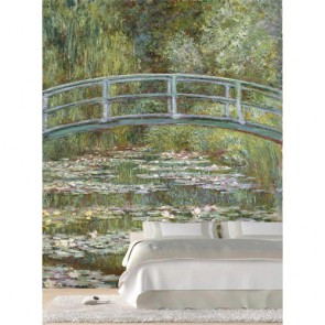 Nilüfer Gölet ve Köprü - 3D Sanatsal Duvar Kağıdı Uygulama