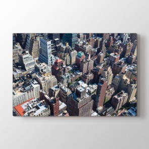 Kuş Bakışı Manhattan - Şehir Duvar Dekoru Kanvas Tablo