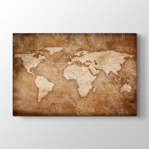 Kazınmış Dünya Haritası Tablosu | Harita Tablo