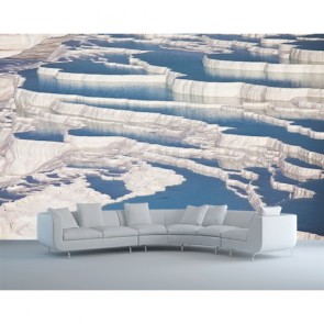 Pamukkale Beyazı 3 Boyutlu Manzara Duvar Kağıdı Modeli