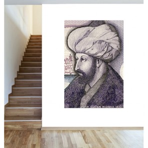 Fatih Sultan Mehmet Portresi - Resimli İthal Duvar Kağıtları 