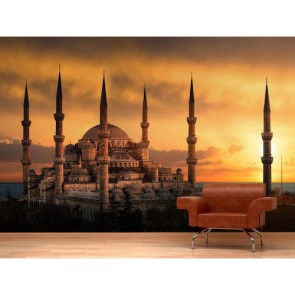 Cami İslam İbadet Yeri 3 Boyutlu Resimli Duvar Kağıdı