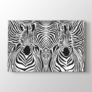 Zebra Çizgileri - Siyah Beyaz Resimli Tablo Modeli
