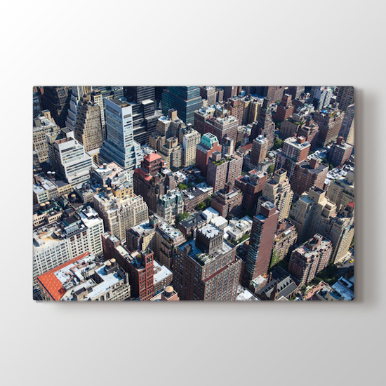 Kuş Bakışı Manhattan - Şehir Duvar Dekoru Kanvas Tablo
