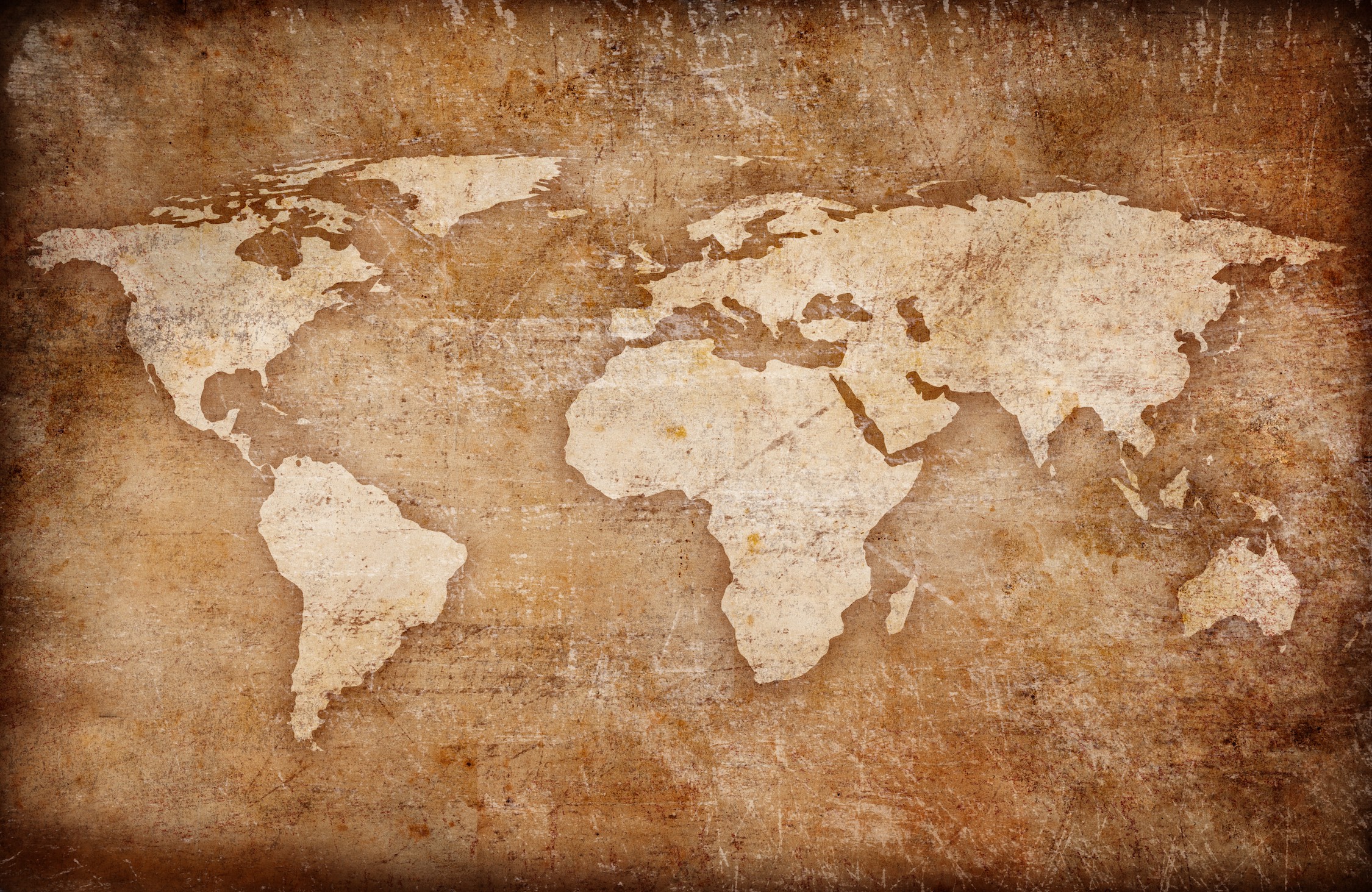 Kazınmış Dünya Haritası 3 Boyutlu Duvar Kağıdı