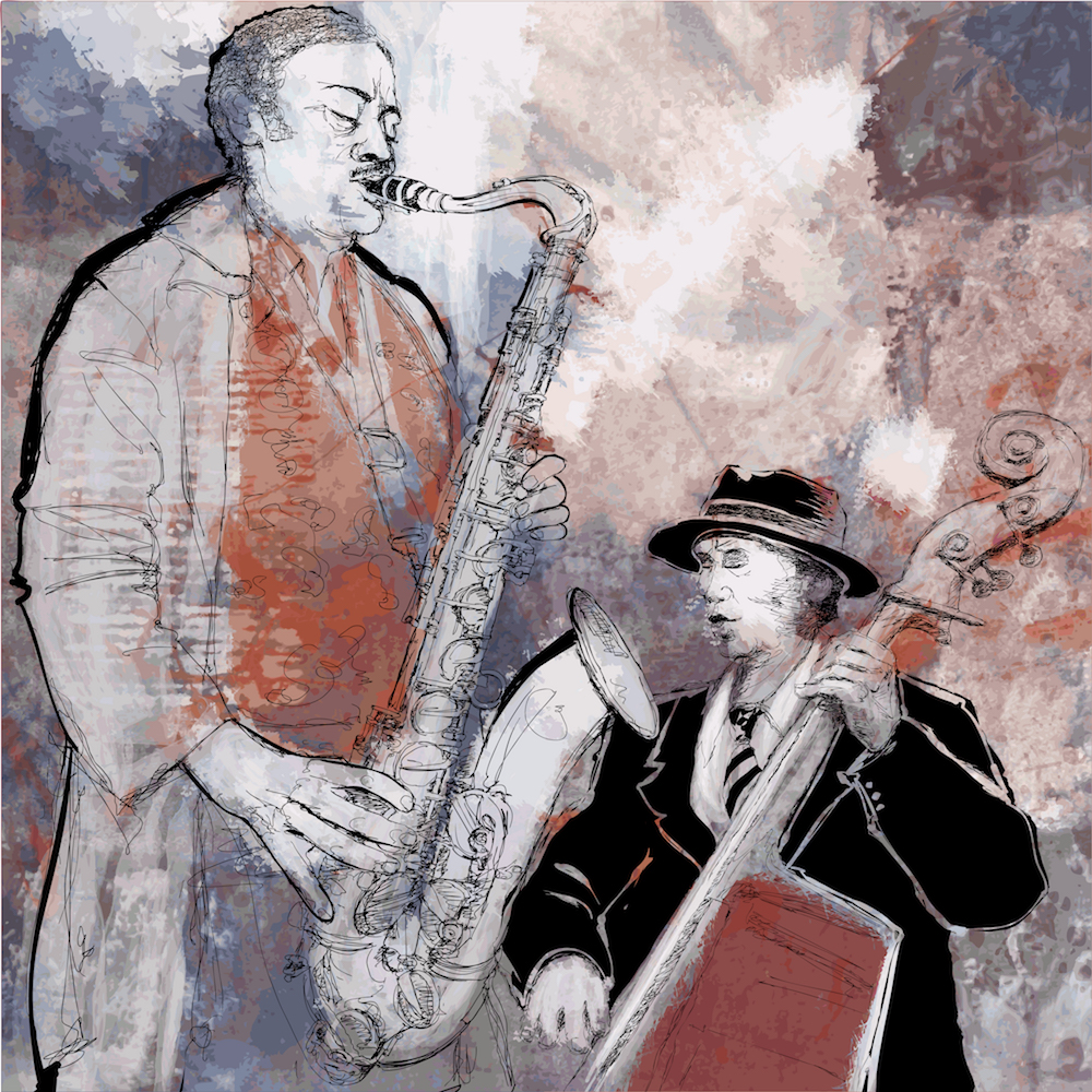 Jazz Müziğin Temelleri Müzisyen ve Müzik Duvar Kağıdı Modeli