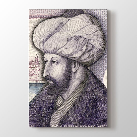 Fatih Sultan Mehmet Portresi - Osmanlı Kanvas Tablosu