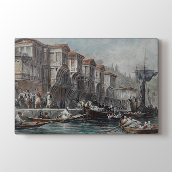 Kayıklar Demir Atmış Tablosu - Kanvas Tablo Yapımı